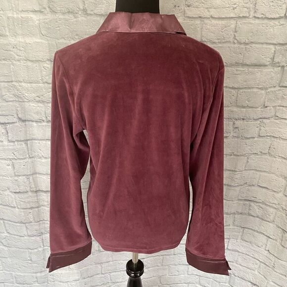 Sarah spencer intimates women M velour luxury pajama set mauve M - Picture 14 of 14